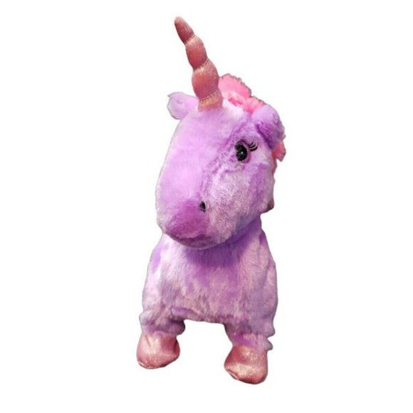 Kid Connection Walking Unicorn Pet Plush 10" Purple Pink Tested Works - Picture 2 of 7